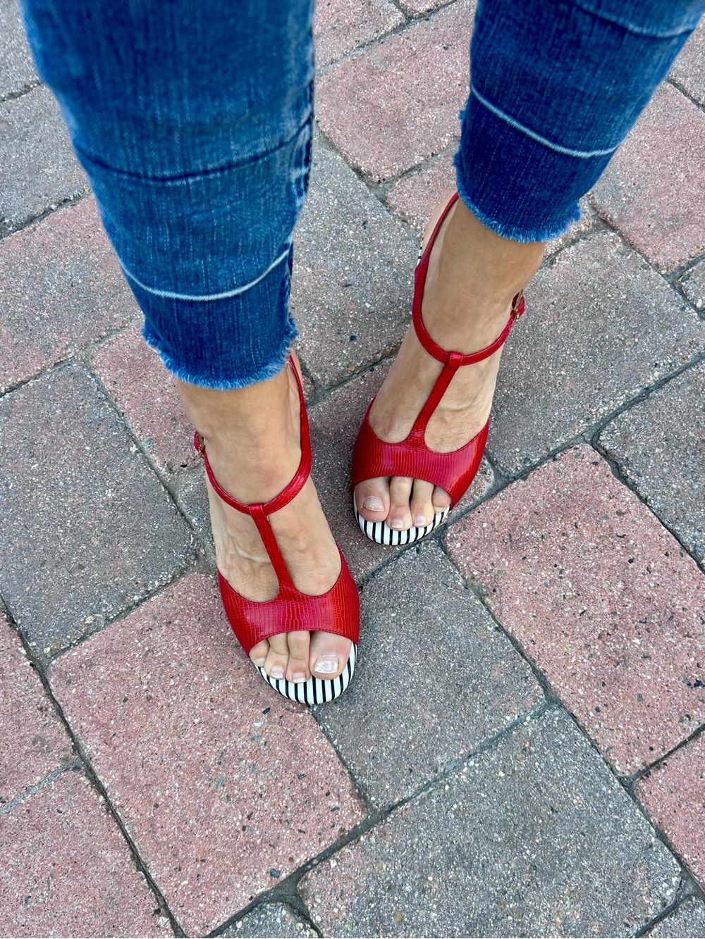Madame Pivot Red Leather T-Strap Tango Dance Shoes High Heel Pumps Size 38